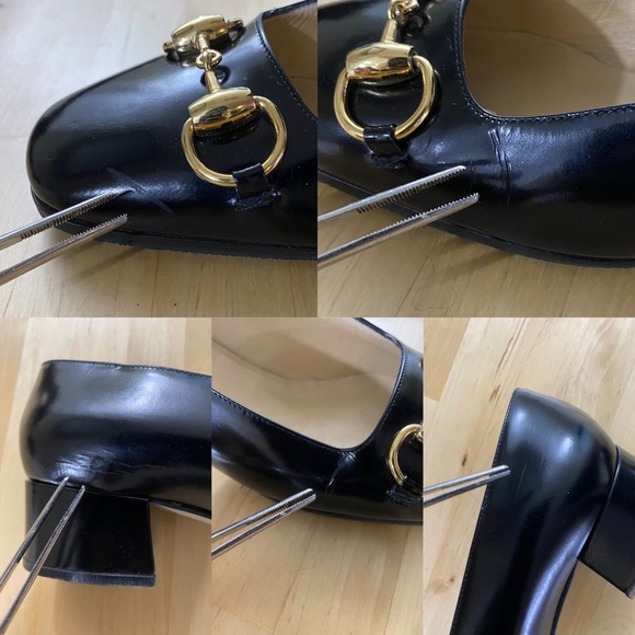 GUCCI Horsebit Square Toe Leather 1.5” Heels! Size 36 - Picture 13 of 15